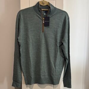 Peter Millar Green quarter Zip-Up Sweater